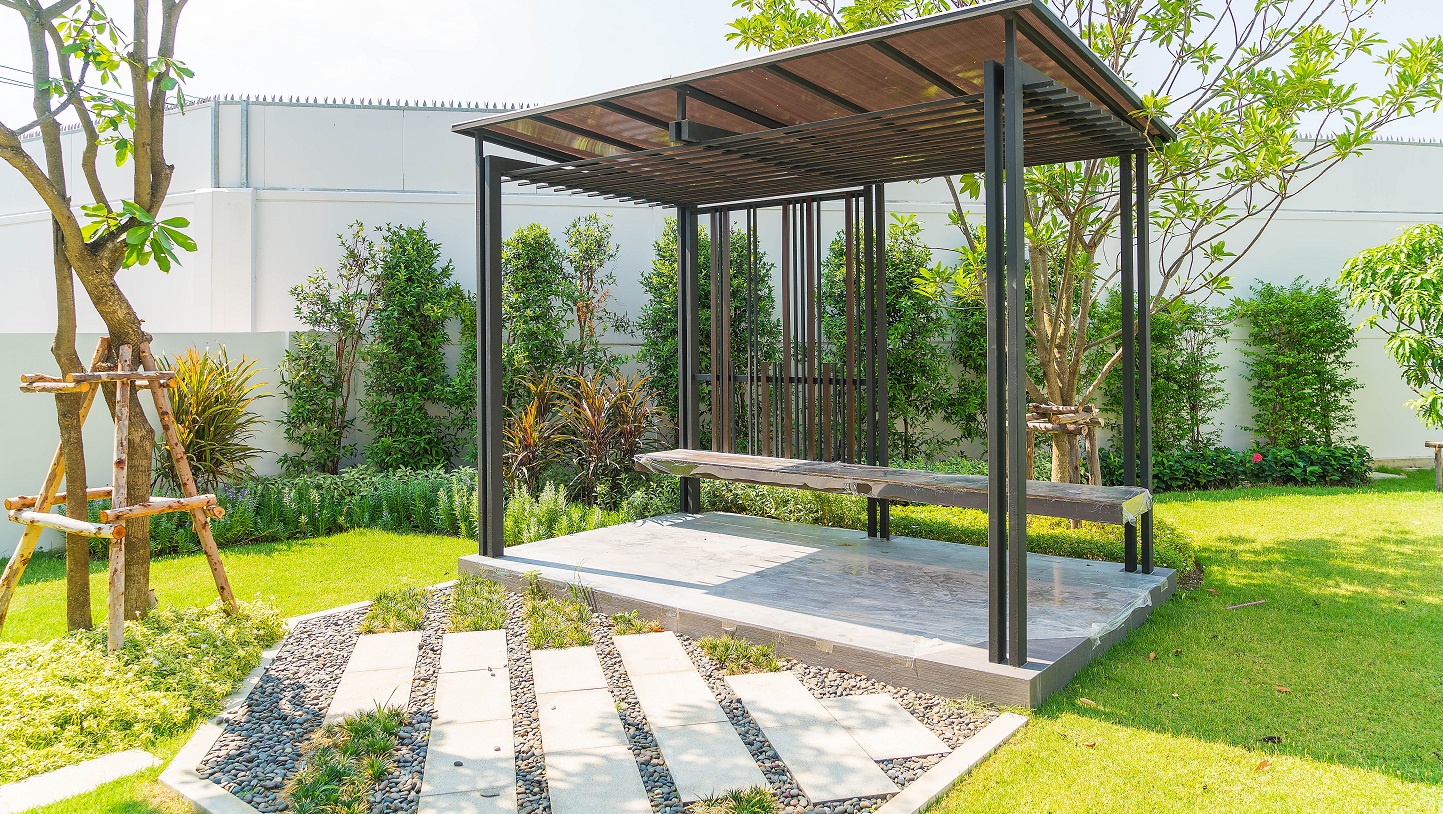 empty pavilion in garden